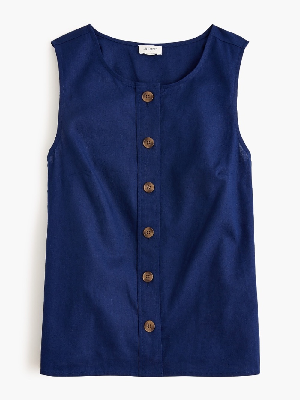 NWT J.Crew Factory Linen-blend Button-front Shell